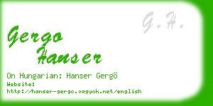 gergo hanser business card